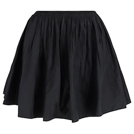 Red Valentino-Red Valentino Shirred Mini Skirt in Black Cotton-Black