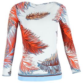 Emilio Pucci Palm Print Jersey Top in Multicolor Silk Other