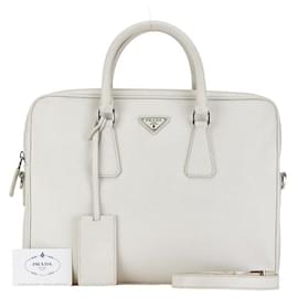 Prada-Prada Saffiano Arbeitstasche Lederhandtasche 2VE368 in gutem Zustand-Andere