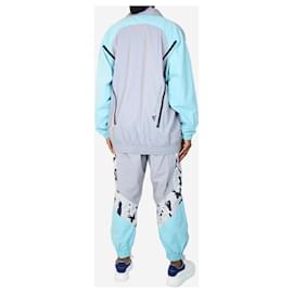 Autre Marque-Grey and turquoise colourblock tracksuit set - size M-Grey