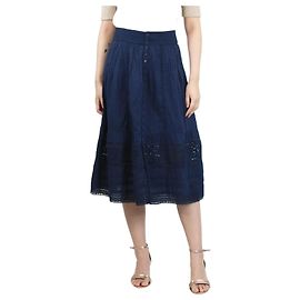 Sea New York Saia midi com bordado inglês azul - tamanho UK 8 Azul
