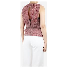 Isabel Marant-Red sleeveless V-neckline silk top - size UK 12-Red