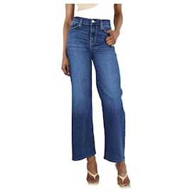 Frame Denim-Blue stretch wide-leg jeans - size UK 6-Blue