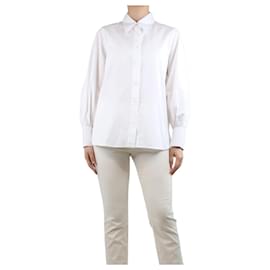 Alberto Biani-White button-down cotton shirt - size UK 12-White
