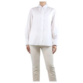 Alberto Biani Camicia bianca in cotone button down - taglia UK 12 Bianco