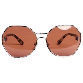 Prada-Brown round tortoise shell sunglasses-Brown