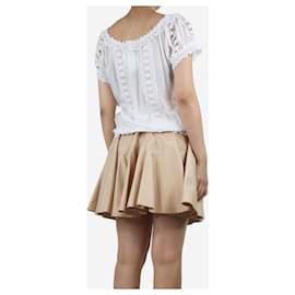 Autre Marque-White floral embroidered top - size S-White