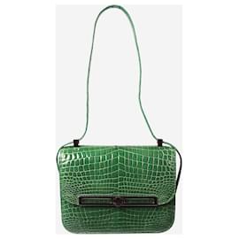 Autre Marque-Green Taylor croc-skin shoulder bag-Green