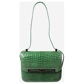 Autre Marque-Sac porté épaule en cuir croco Taylor vert-Vert