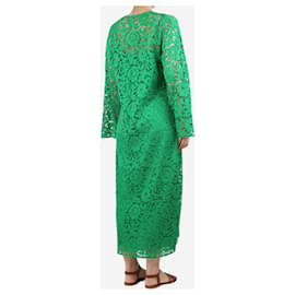 Valentino-Vestido midi de encaje floral verde - talla UK 40-Verde