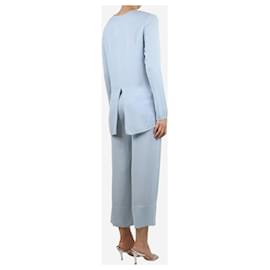 Theory-Blue silk tops and wide-leg trousers set - size S-Blue