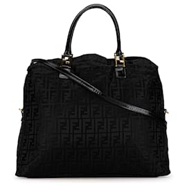 Fendi-Fendi Black Zucca Nylon Travel Bag-Black