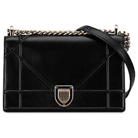 Dior-Dior Black Medium Calfskin Diorama Flap-Black