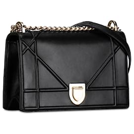 Dior-Dior Black Medium Calfskin Diorama Flap-Black