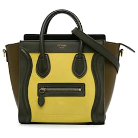 Céline-Bolsa de bagagem Celine Yellow Nano Tricolor-Outro