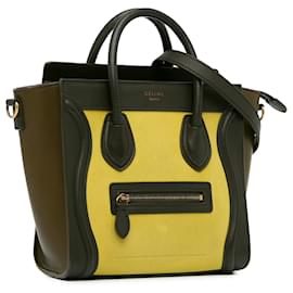 Céline-Celine Yellow Nano Tricolor Luggage Tote-Other