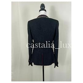 Chanel-Rare Timeless CC Buttons Black Tweed Jacket-Black