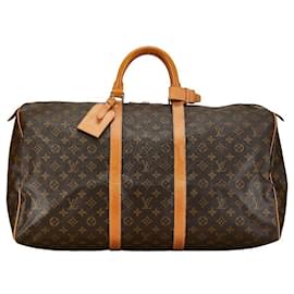 Louis Vuitton-Louis Vuitton Keepall 55 Canvas Reisetasche M41424 in gutem Zustand-Andere