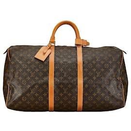 Louis Vuitton-Louis Vuitton Keepall 55 Bolsa de viagem de lona M41424 em bom estado-Outro