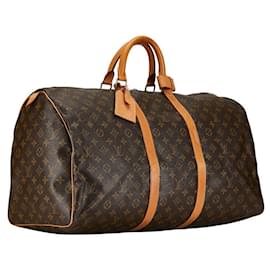 Louis Vuitton-Louis Vuitton Keepall 55 Bolsa de viagem de lona M41424 em bom estado-Outro