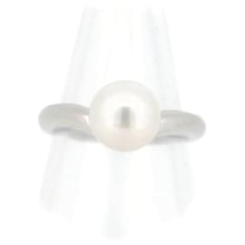 Mikimoto-Platinum Pearl Ring in Great Condition-Silvery