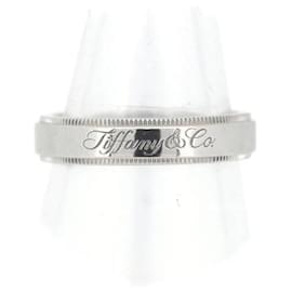 Tiffany & Co-Platinum Notes Milgrain Band Ring in Great Condition-Silvery