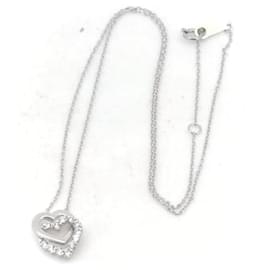 & Other Stories-Other Platinum Double Heart Necklace  Metal Necklace in Excellent condition-Other