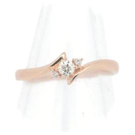 & Other Stories-Pre-owned K18PG Diamond Ring Size 8 in Great Condition-Pink