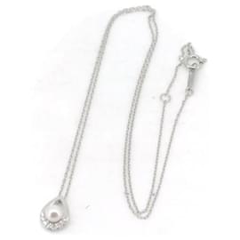 & Other Stories-Other Platinum Pearl Diamond Necklace  Metal Necklace in Excellent condition-Other