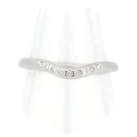 Tiffany & Co-Tiffany & Co PT950 Platinum Diamond Curved Band Ring Size 8.5 in Great Condition-Golden