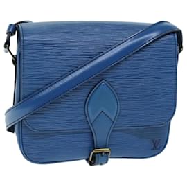 Louis Vuitton-LOUIS VUITTON Epi Cartouchiere MM Umhängetasche Blau M52245 LV Auth 74908-Blau