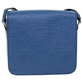 Louis Vuitton-Bolsa de ombro LOUIS VUITTON Epi Cartouchiere MM Azul M52245 Autenticação de LV 74908-Azul