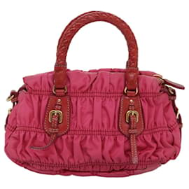 Prada-PRADA Hand Bag Nylon Pink Auth 75053-Pink
