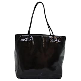 Prada-PRADA Borsa A Mano Smalto Marrone Auth bs14173-Marrone