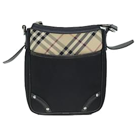 Burberry-Bolso de hombro BURBERRY Nova Check Nylon Negro Beige Autenticación 75144-Negro,Beige