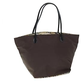 Autre Marque-Burberrys Blue Label Nova Check Sac cabas Nylon Marron Auth bs14252-Marron