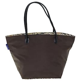 Autre Marque-Burberrys Blue Label Nova Check Tote Bag Nylon Brown Auth bs14252-Brown