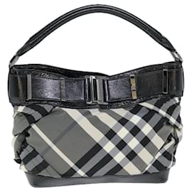 Burberry-Bolso de hombro BURBERRY Nova Check Nylon Gris Autenticación 75142-Gris