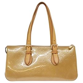 Louis Vuitton-LOUIS VUITTON Monogram Vernis Rosewood Avenue Hand Bag Beige M93509 Auth 74617-Beige