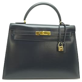 Hermès-Hermes Kelly 32-Bleu Marine