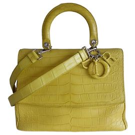 Borsa Be Dior in coccodrillo Giallo