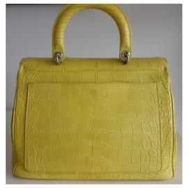 Dior-Be Dior crocodile bag-Yellow