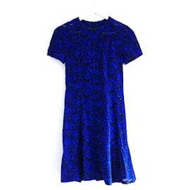 Louis Vuitton-Vestido azul flocado Louis Vuitton SS17-Azul