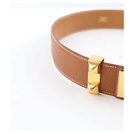 Hermès-Leather leather belt-Brown