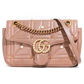 Gucci-GUCCI Handbags Pearly GG Marmont-Pink
