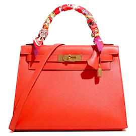 Hermès-HERMES Handbags Kelly 28-Red