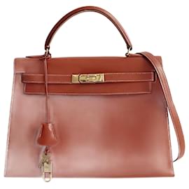 Hermès-Hermès Hermès Kelly 32 shoulder bag in brick color oX:1994-Brown