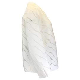 Autre Marque-Blusa blanca con botones y detalle transparente de Giorgio Armani-Blanco
