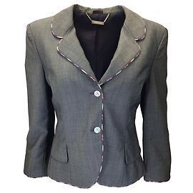 Alexander McQueen Blazer gris carbón de dos botones Gris