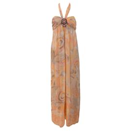 Autre Marque-Matthew Williamson - Robe longue dos nu multi-évasion pêche-Beige